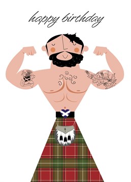 Send this bearded birthday Scottish hunk to someone who'll appreciates sexy men in kilts!