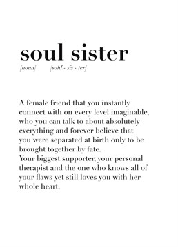 Send this cute, heartwarming soul sister card to your bestie and show them how much you appreciate them!