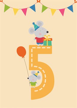This zoo animal themed birthday card is perfect for their 5th birthday.