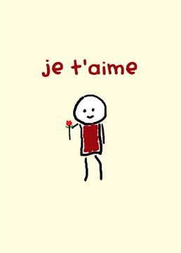 Parlez-vous Francais? Send this cute Redback Anniversary card to your love on Valentine's Day.