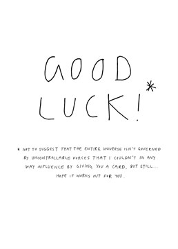 Wish someone all the best with this witty and unconventional Good Luck card from Redback.