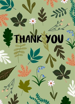 Show your thanks with this leafy pattern card!