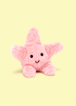 <p>The Jellycat Fluffy Starfish is here to play, with a big cheeky smile and all five arms wide! Quirky-cute and keen to play, this soft little starfish has scrumptious marshmallow fur. Rosy and cosy, this seaside silly loves chilling by the rockpool and watching the waves.</p>