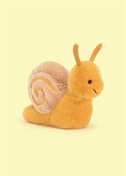 <p>The Jellycat Sandy Snail is one laid-back bug, with a curious grin and bright saffron fur. Looking sunny-swell with a swirly brown shell, this dreamy softy takes time to smell the roses. And the daisies. And the buttercups. With suedey antennae to help find the way, this snail will happily glide all day.</p>