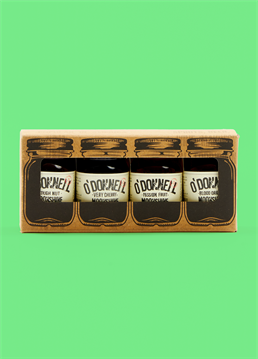 <p>Fancy something a little different? </p>
<p>These O'Donnell Summer&nbsp;miniatures are a great gift for any occasion - whether it's to bring along to a Summer barbecue or a gift for Dad for Father's Day, these unique flavours are bound to make you popular.</p>
<p>Each individual flavoured shot is bottled in miniature mason jars making them look pretty epic</p>
<p>The flavours for this Summers specials are:</p>
<p>- Very Cherry</p>
<p>- Blood Orange</p>
<p>- Tough Nut</p>
<p>- Passionfruit</p>
<p>Perfect as a shot or in a cocktail<br />
Natural flavours only | gluten &amp; allergen free | vegan</p>