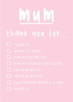 Your Mum does a huge number of things for you, and sometimes you forget just how much! So, let her know it's no gone unnoticed with this cute Rumble Mother's Day cards design.