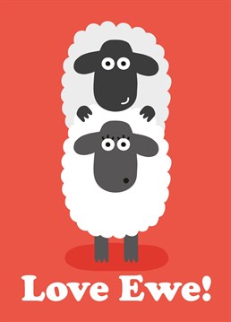 Show your flock how much you care with this funny sheep vValentine's card. By Studio Boketto.