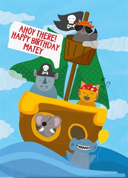 What did the ocean say to the pirate? Nothing, it just waved. Ba dum sheee! Say happy birthday with this brilliant pirate card by Scribbler.