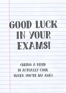 Take some off the stress of from exam seasons with this card by Scribbler.
