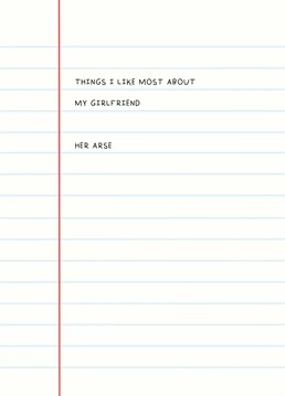 This list is short and sweet, just like your girlfriend! It's always best to start from the bottom, especially in this case. Designed by Scribbler.