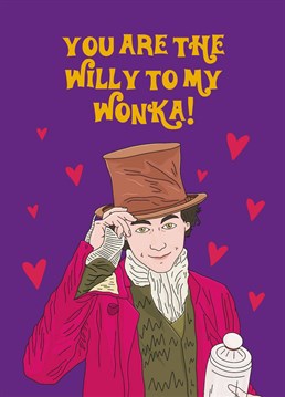 Whether they're a Timothee Chalamet fan or still obsessed with the new Wonka film, make your partner laugh with this jokey Valentine's card by Scribbler.