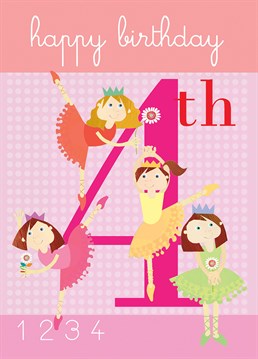 A cute Birthday card from Square Birthday card Company for a little ballet star turning four.