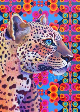 Spot the leopard on this mesmerising Birthday card designed by Tattersfield Birthday cards.