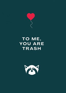 This funny raccoon love birthday card designed by Betiobca