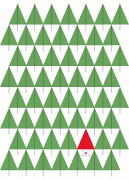 Find Santa in this cute geometric Christmas card designed by Betiobca!