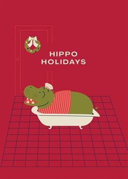 Congratulate Kwanzaa, New Year, Hanukkah or any other winter holidays with this funny illustrated hippo card!