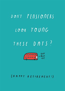 They've retired, but they look like they're ready to rave at any moment! This card from Tillovision is the perfect card for the energetic retiree in your life!