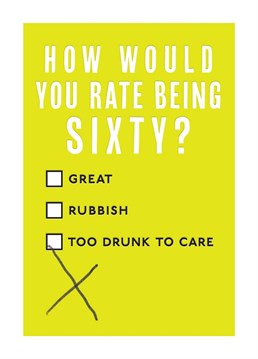We really rate this funny 60th birthday card!
