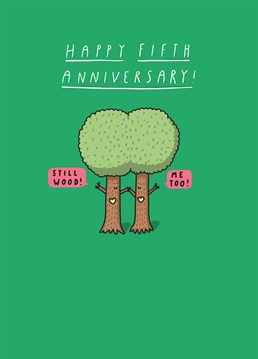 Wish your partner a lovely fifth anniversary with this awesome Tillovision card.