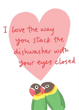 A cheeky little love bird card to send to your lover, reminding them just what you love (or not) about them! Perfect for Valentines or Anniversaries.    Designed by You've Got Pen On Your Face.